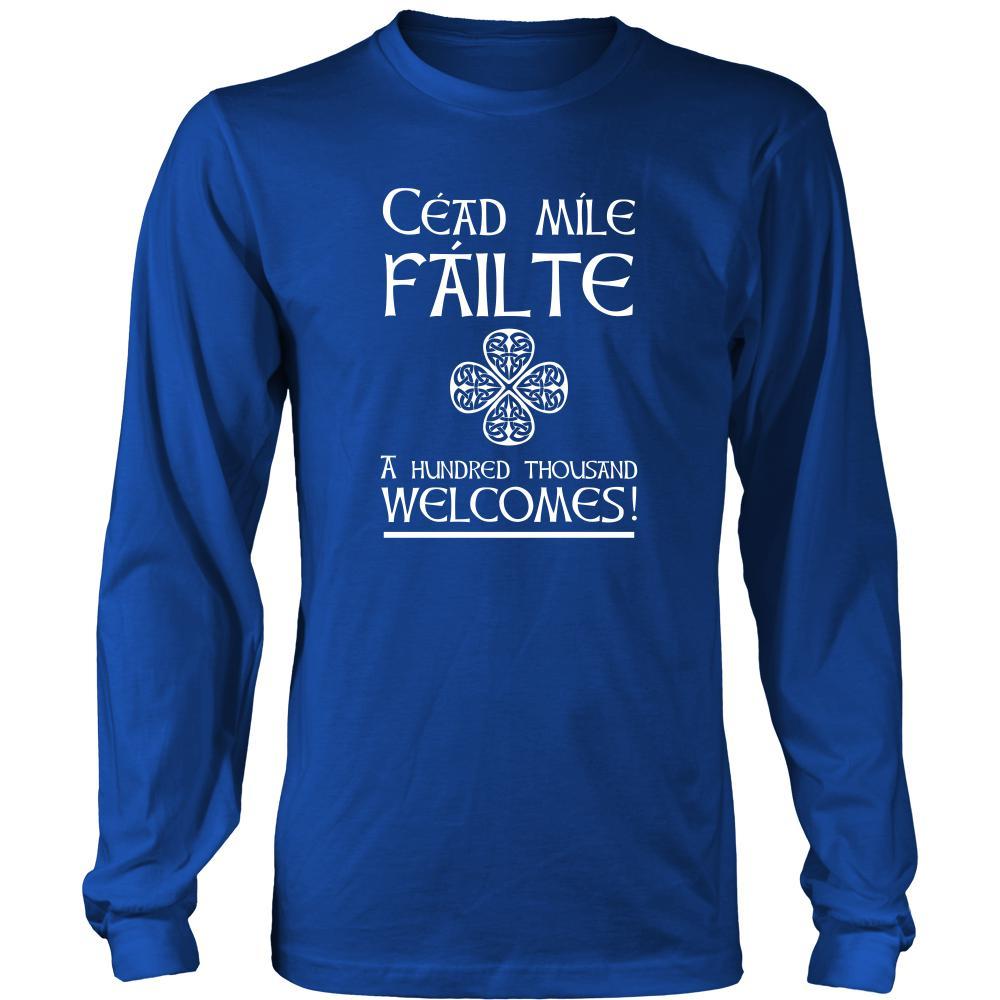 Happy Saint Patrick's Day- Cead Mile Failte!- A Hundred thousand Welcomes! - cumtom made Irish apparel.-T-shirt-Teelime | shirts-hoodies-mugs