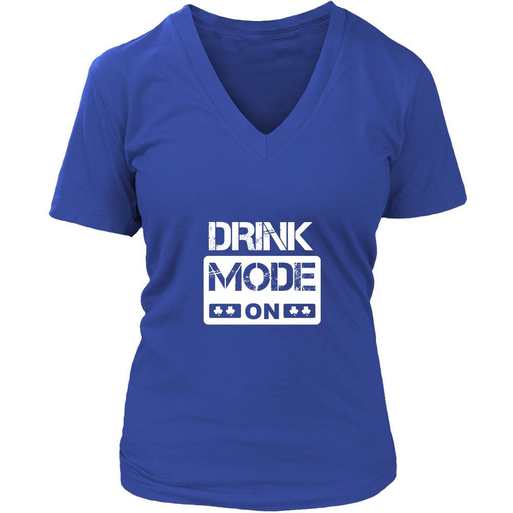 Happy Saint Patrick's Day - " Drink Mode ON " - custom made funny t-shirts.-T-shirt-Teelime | shirts-hoodies-mugs