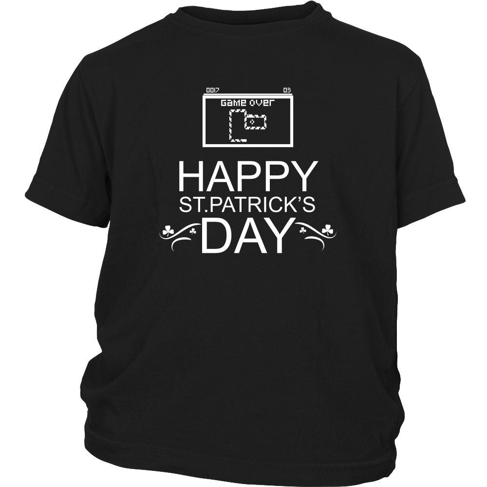 Happy Saint Patrick's Day- Game Over Snake - custom made funny t-shirts-T-shirt-Teelime | shirts-hoodies-mugs