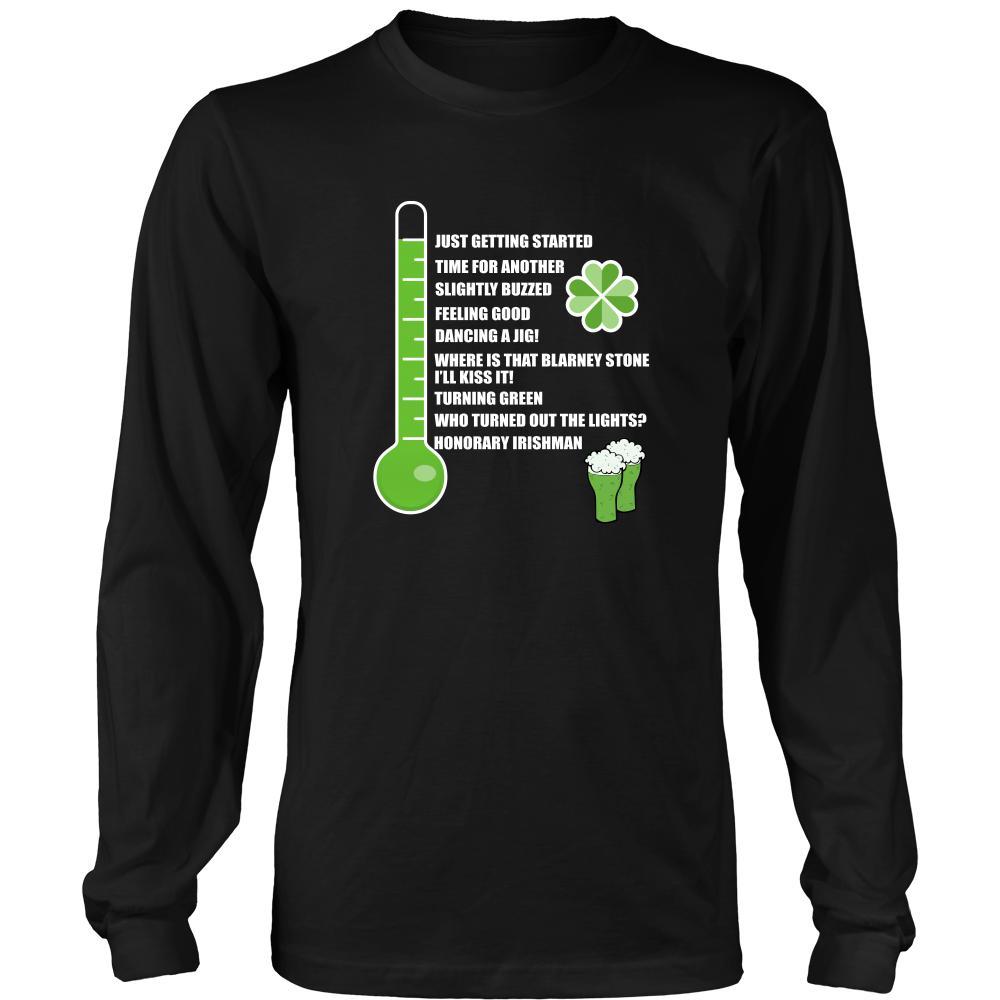 Happy Saint Patrick's Day - " Irish Drinkometer " - custom made funny apparel.-T-shirt-Teelime | shirts-hoodies-mugs