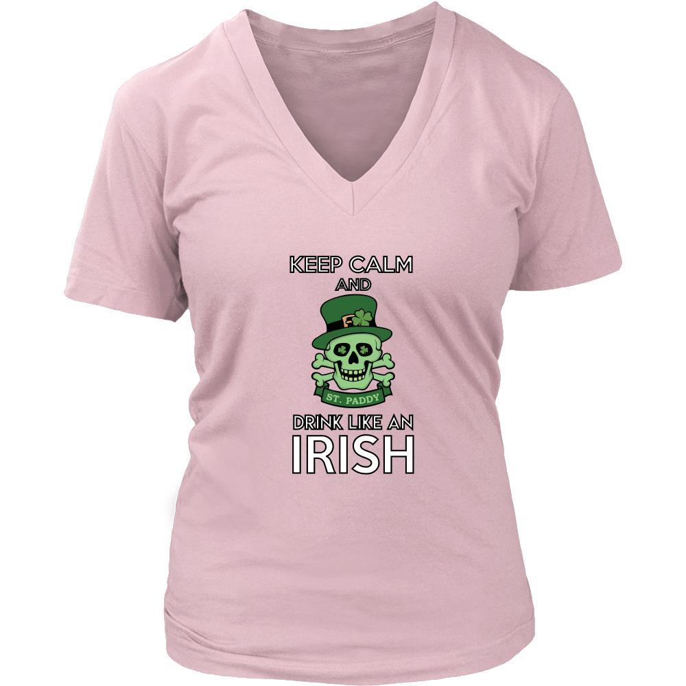 Happy Saint Patrick's Day - " Keep calm , Drink like an Irish " - custom made funny t-shirts.-T-shirt-Teelime | shirts-hoodies-mugs