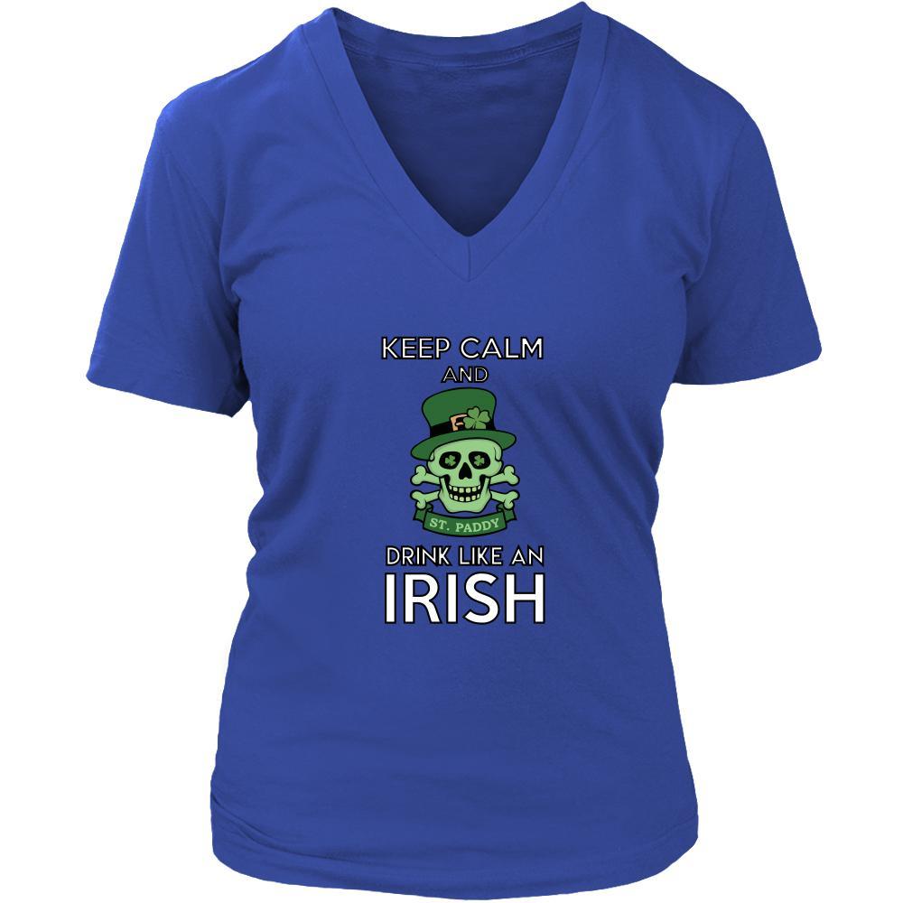 Happy Saint Patrick's Day - " Keep calm , Drink like an Irish " - custom made funny t-shirts.-T-shirt-Teelime | shirts-hoodies-mugs