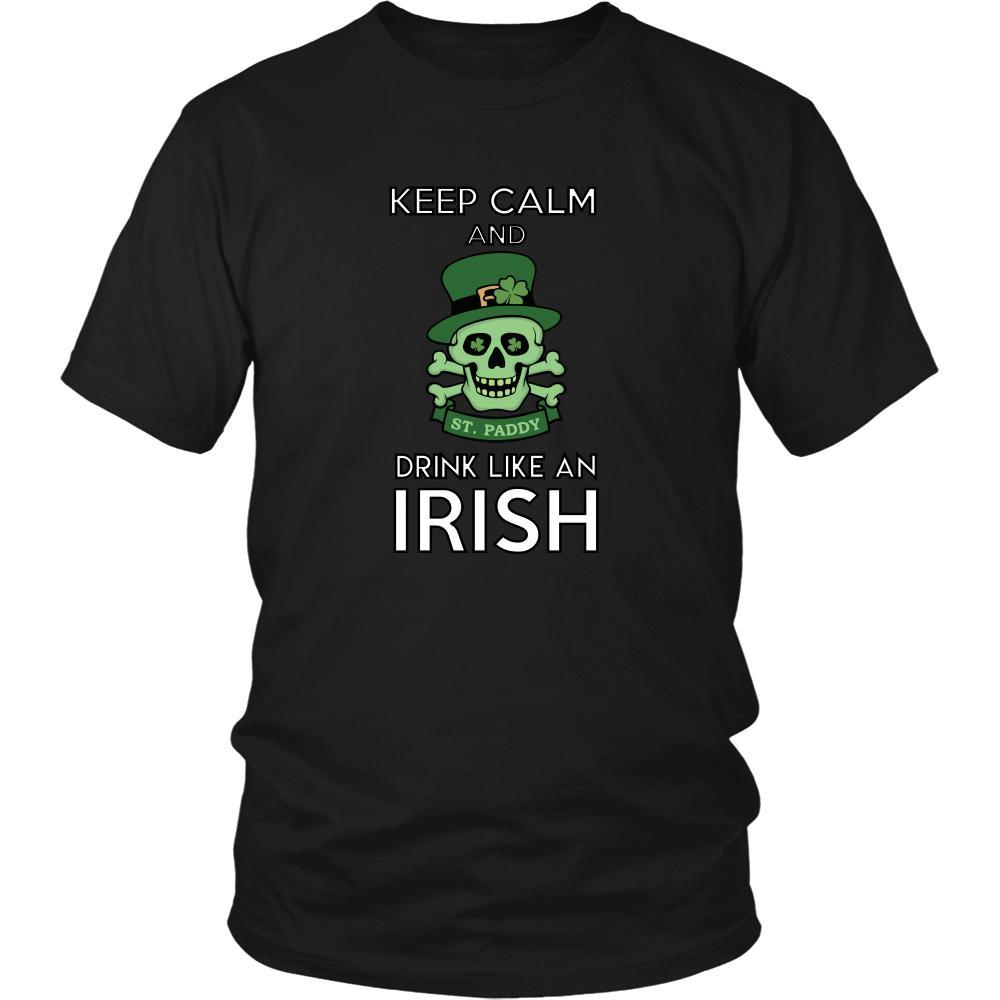 Happy Saint Patrick's Day - " Keep calm , Drink like an Irish " - custom made funny t-shirts.-T-shirt-Teelime | shirts-hoodies-mugs