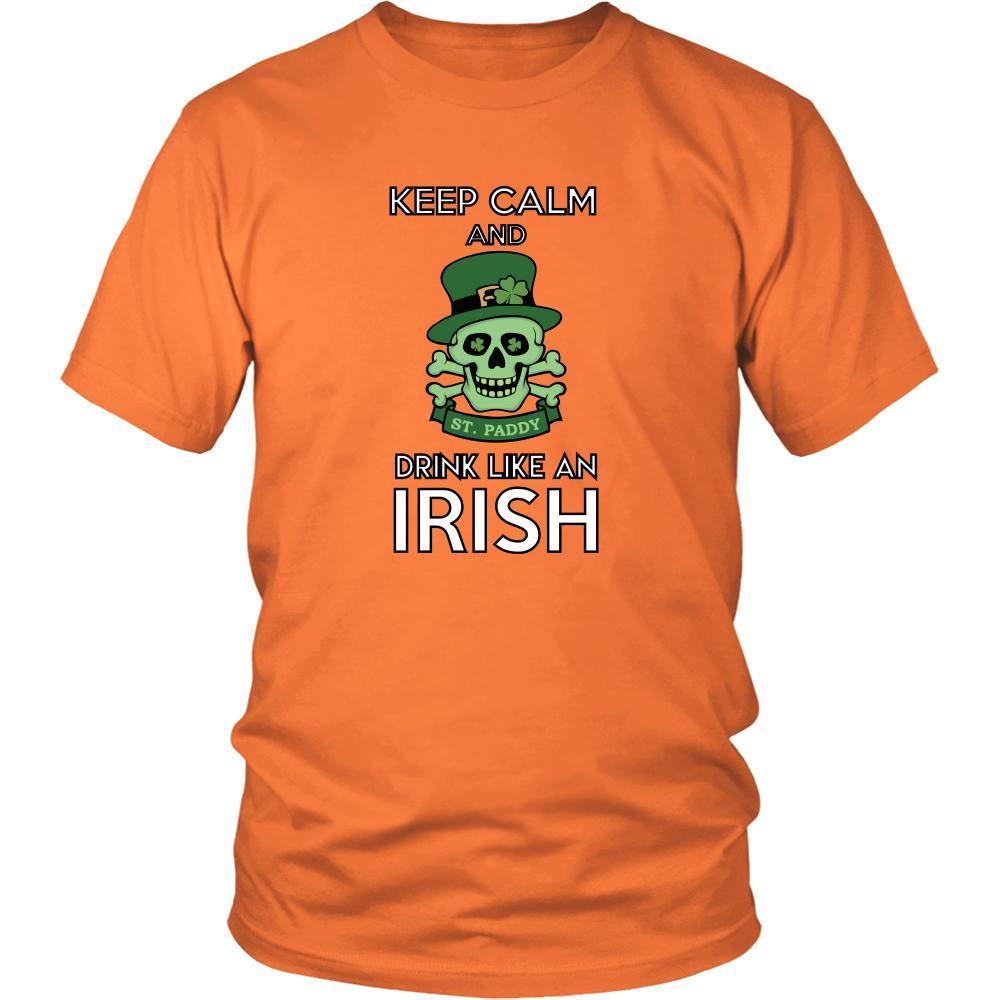 Happy Saint Patrick's Day - " Keep calm , Drink like an Irish " - custom made funny t-shirts.-T-shirt-Teelime | shirts-hoodies-mugs