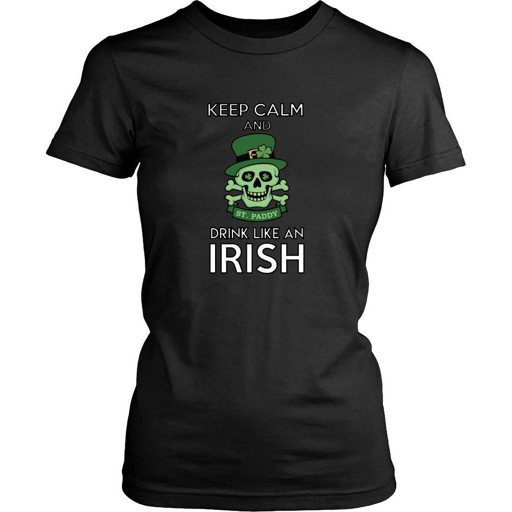 Happy Saint Patrick's Day - " Keep calm , Drink like an Irish " - custom made funny t-shirts.-T-shirt-Teelime | shirts-hoodies-mugs