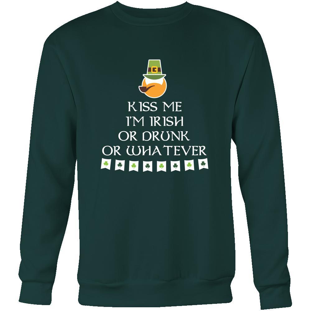Happy Saint Patrick's Day - " Kiss me I am Irish OR Drunk " - custom made funny t-shirts.-T-shirt-Teelime | shirts-hoodies-mugs