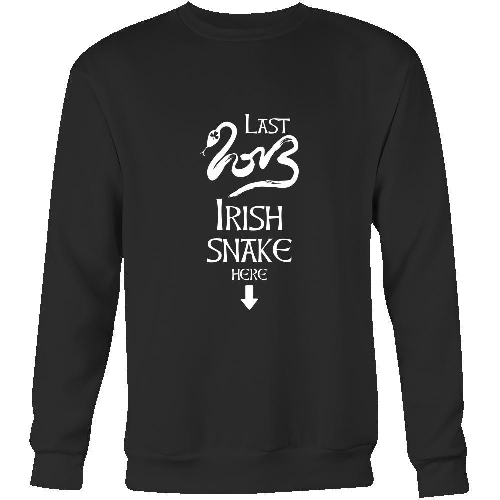 Happy Saint Patrick's Day - " Last Irish Snake Here " - custom made funny t-shirts.-T-shirt-Teelime | shirts-hoodies-mugs