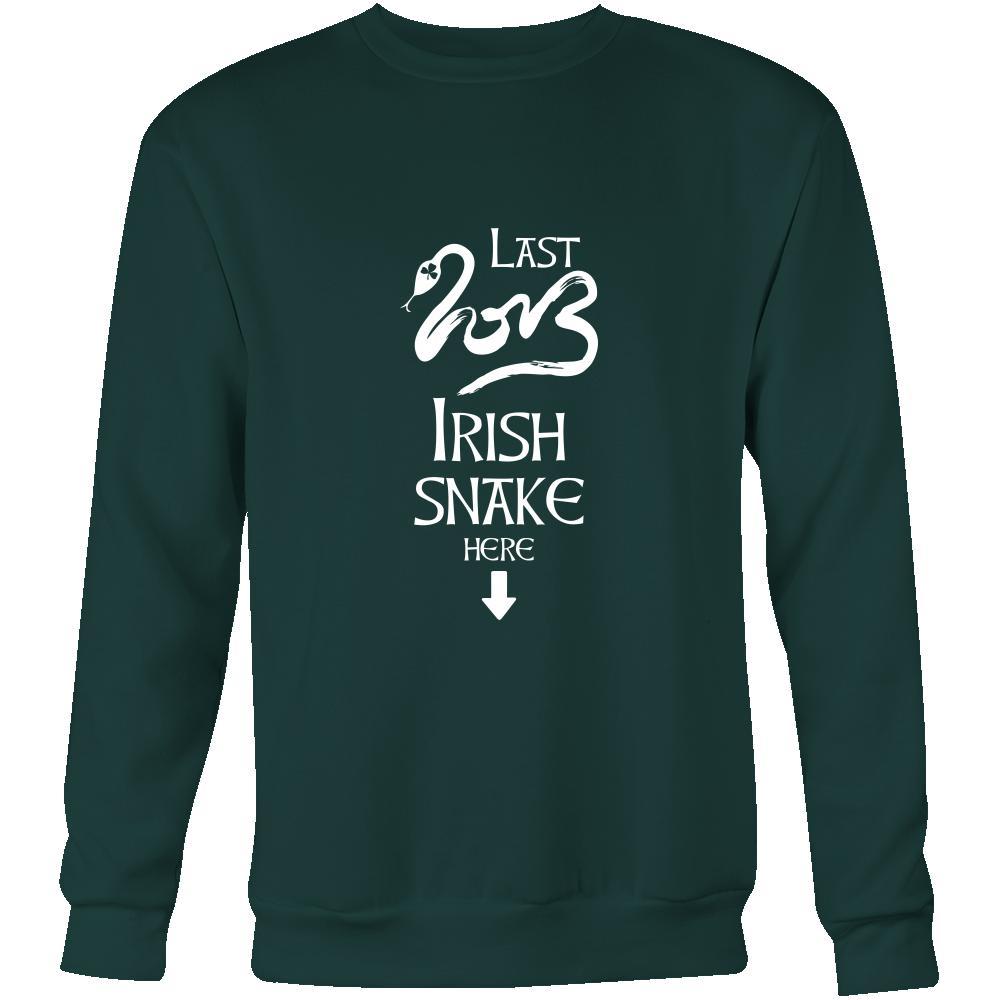 Happy Saint Patrick's Day - " Last Irish Snake Here " - custom made funny t-shirts.-T-shirt-Teelime | shirts-hoodies-mugs