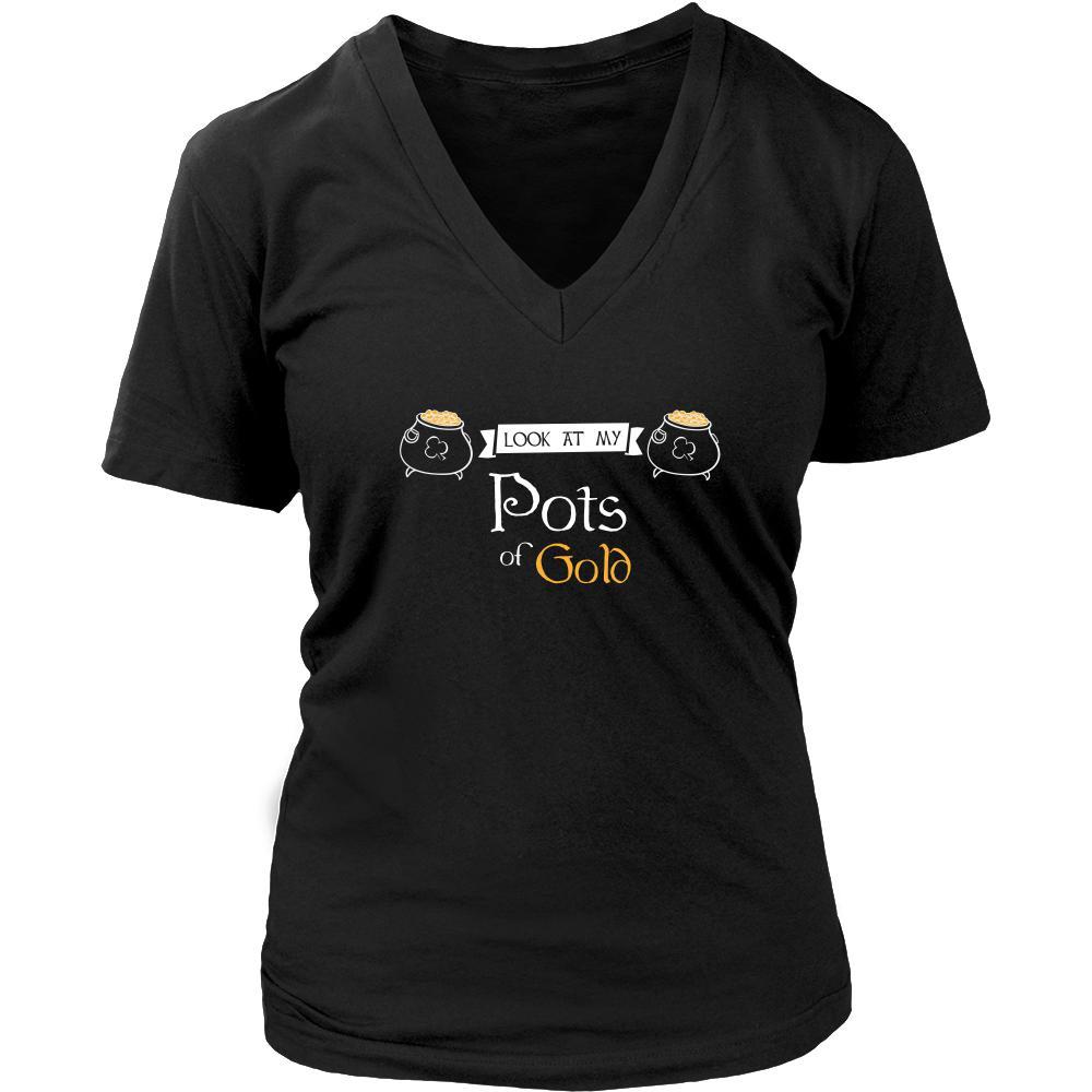 Happy Saint Patrick's Day- "Look at My Pots of Gold" - custom made funny t-shirt.-T-shirt-Teelime | shirts-hoodies-mugs