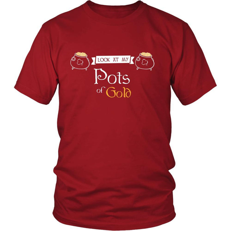 Happy Saint Patrick's Day- "Look at My Pots of Gold" - custom made funny t-shirt.-T-shirt-Teelime | shirts-hoodies-mugs