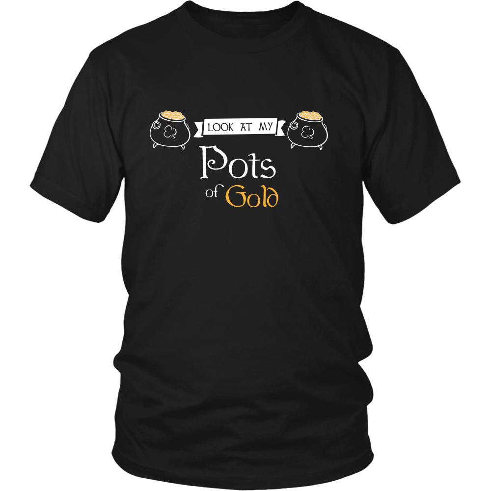 Happy Saint Patrick's Day- "Look at My Pots of Gold" - custom made funny t-shirt.-T-shirt-Teelime | shirts-hoodies-mugs