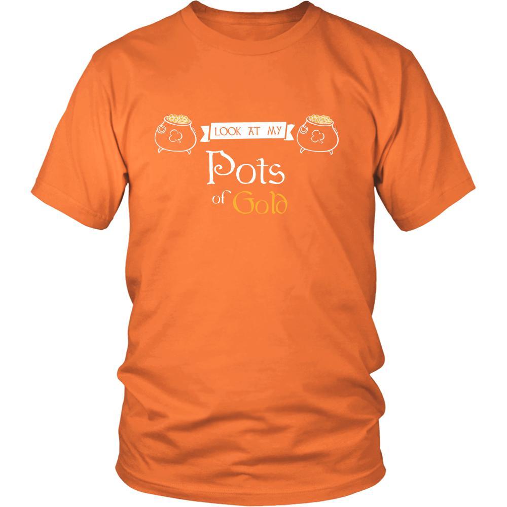 Happy Saint Patrick's Day- "Look at My Pots of Gold" - custom made funny t-shirt.-T-shirt-Teelime | shirts-hoodies-mugs