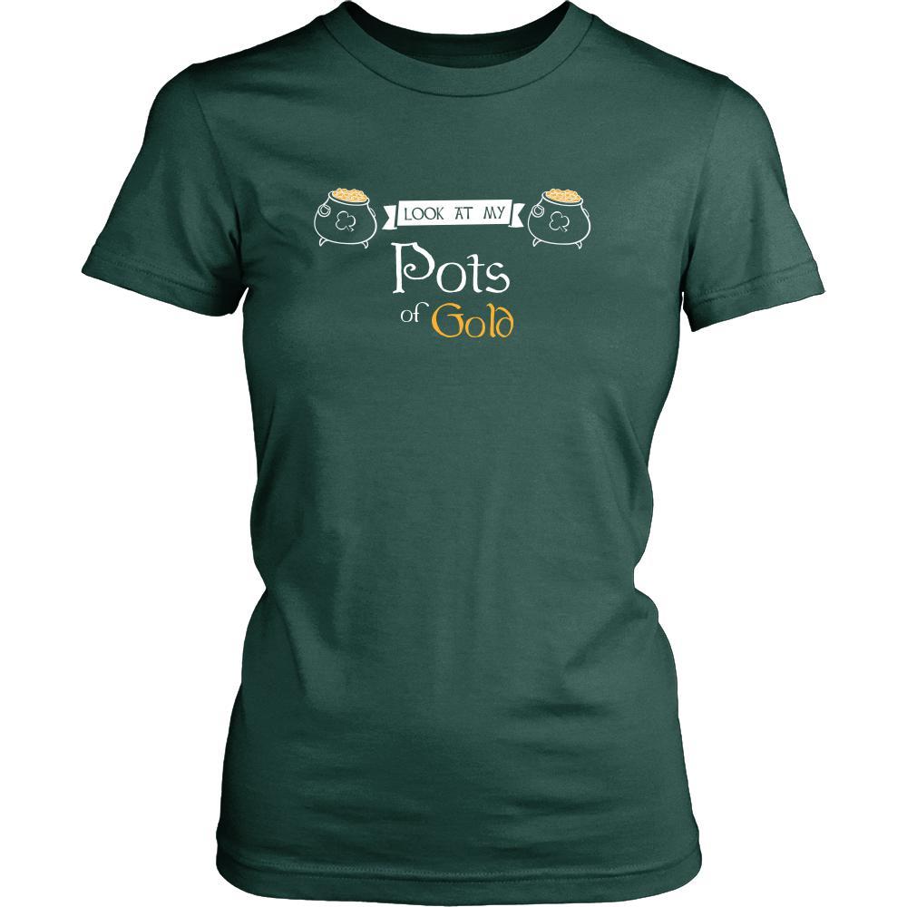 Happy Saint Patrick's Day- "Look at My Pots of Gold" - custom made funny t-shirt.-T-shirt-Teelime | shirts-hoodies-mugs