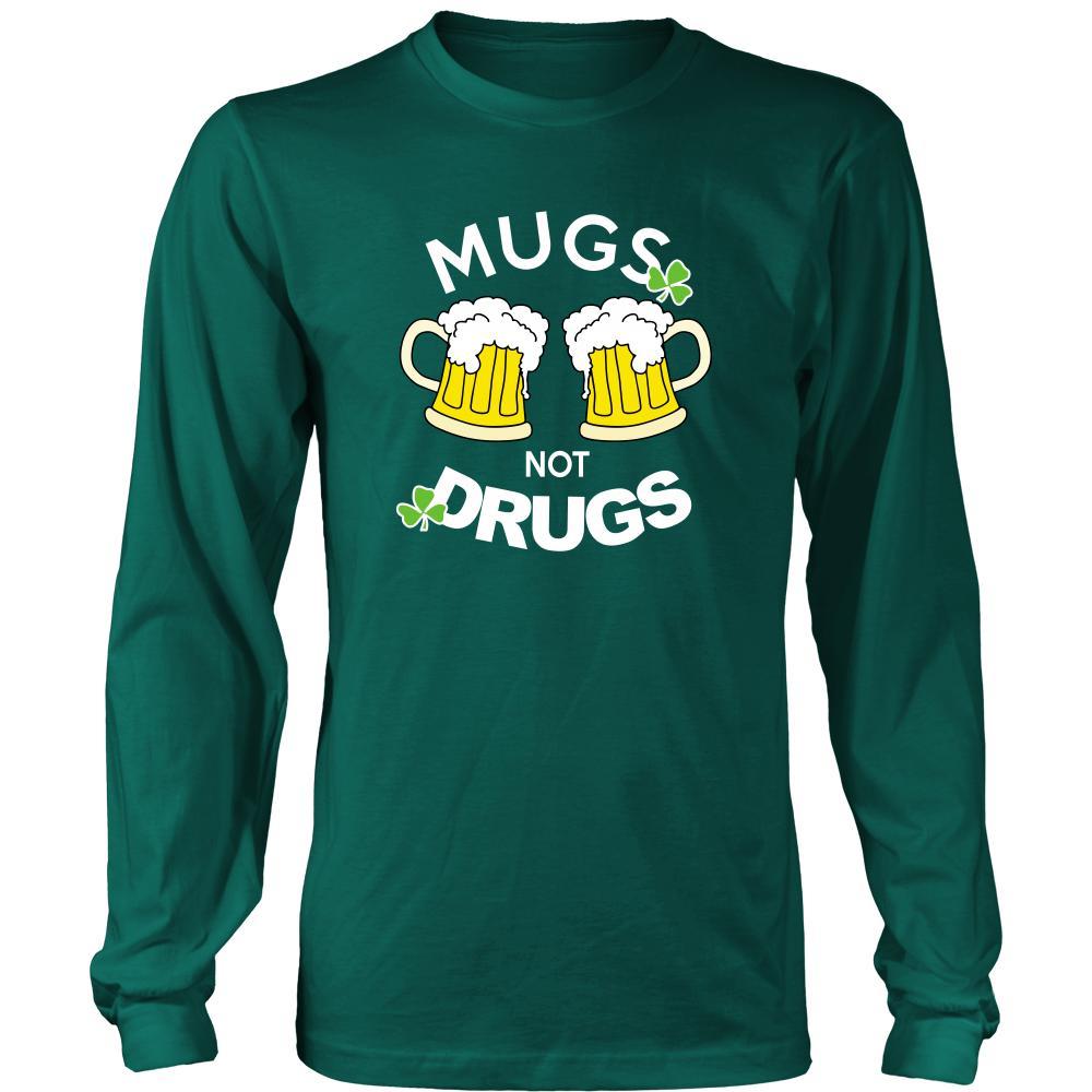 Happy Saint Patrick's Day - " Mugs Not Drugs " - custom made funny apparel.-T-shirt-Teelime | shirts-hoodies-mugs