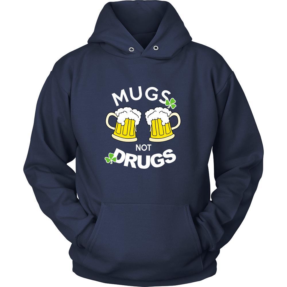 Happy Saint Patrick's Day - " Mugs Not Drugs " - custom made funny apparel.-T-shirt-Teelime | shirts-hoodies-mugs