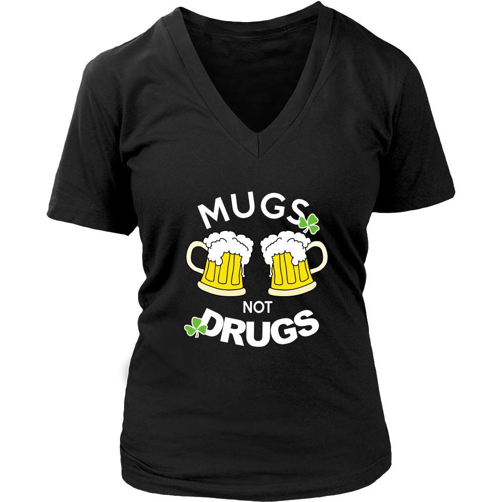Happy Saint Patrick's Day - " Mugs Not Drugs " - custom made funny t-shirts.-T-shirt-Teelime | shirts-hoodies-mugs