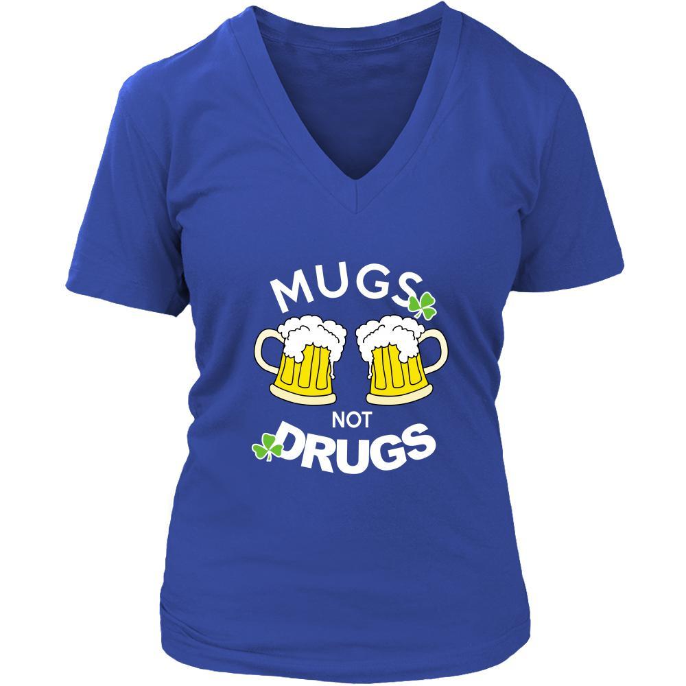Happy Saint Patrick's Day - " Mugs Not Drugs " - custom made funny t-shirts.-T-shirt-Teelime | shirts-hoodies-mugs