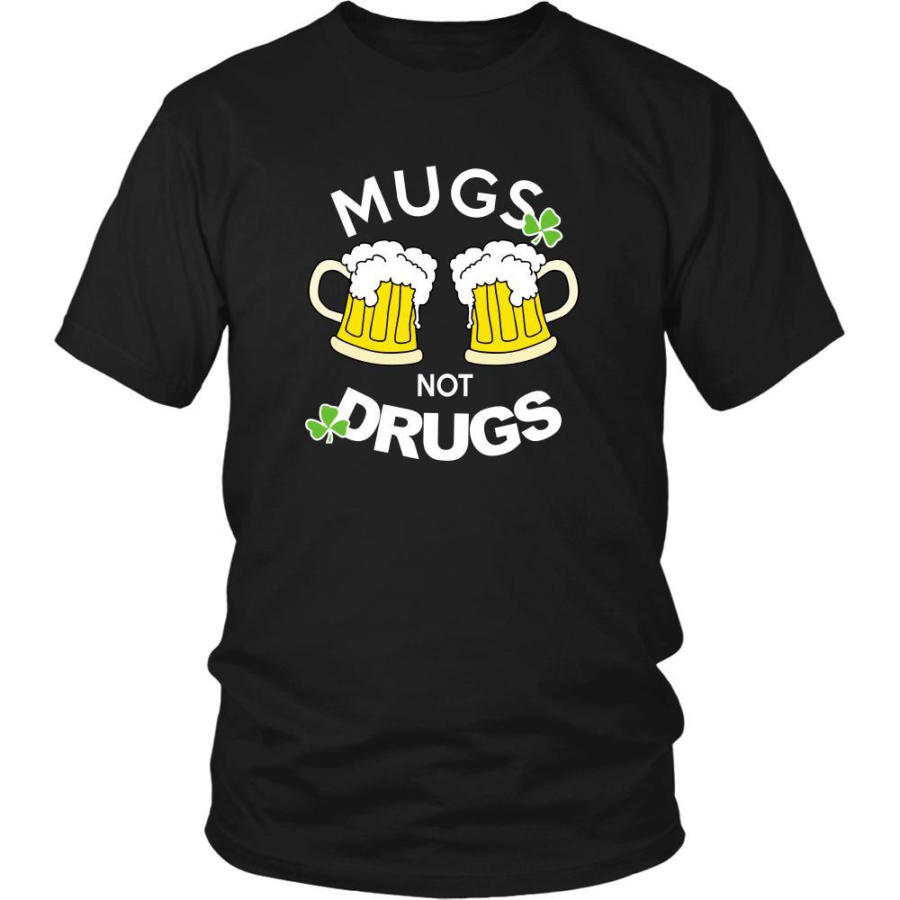 Happy Saint Patrick's Day - " Mugs Not Drugs " - custom made funny t-shirts.-T-shirt-Teelime | shirts-hoodies-mugs