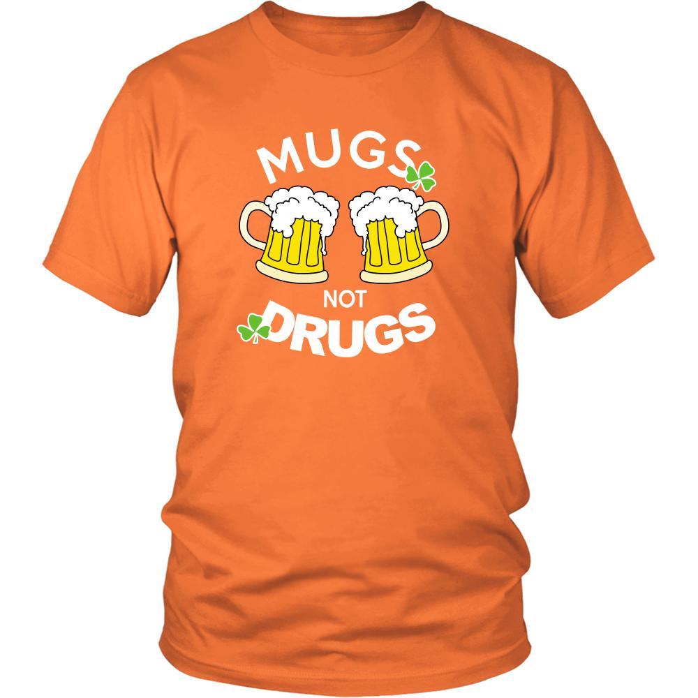 Happy Saint Patrick's Day - " Mugs Not Drugs " - custom made funny t-shirts.-T-shirt-Teelime | shirts-hoodies-mugs