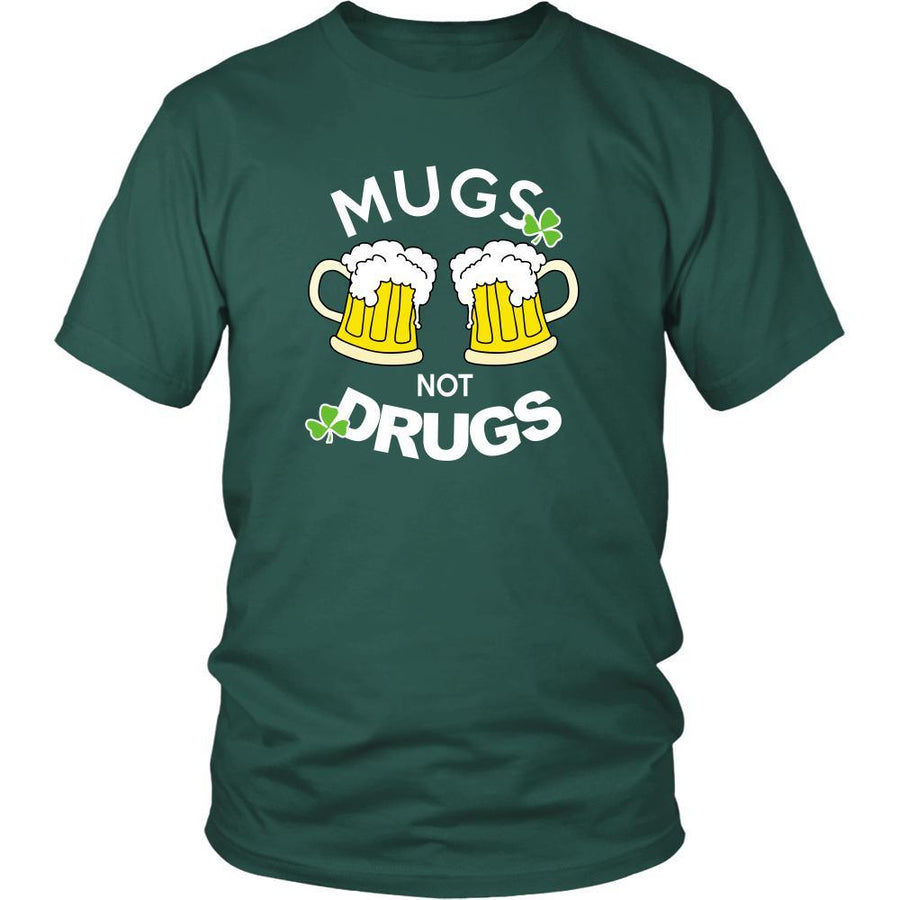Happy Saint Patrick's Day - " Mugs Not Drugs " - custom made funny t-shirts.-T-shirt-Teelime | shirts-hoodies-mugs