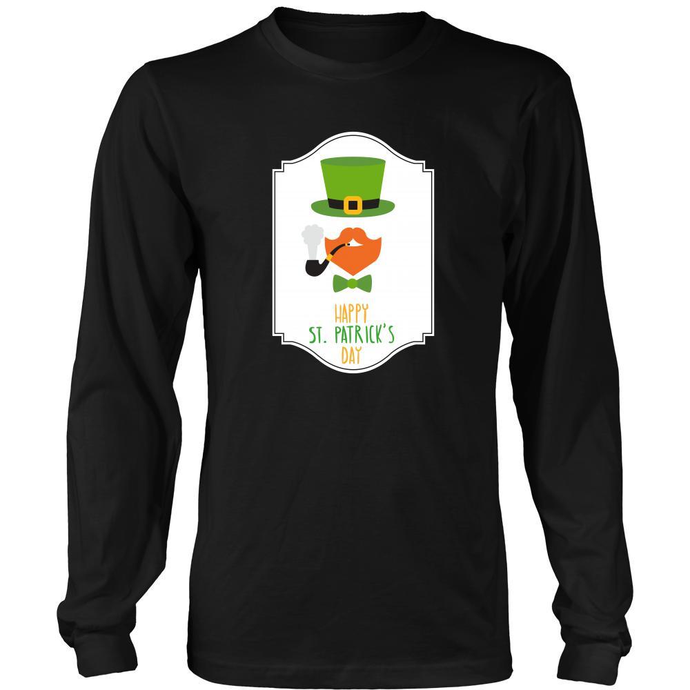 Happy Saint Patrick's Day - " Smoking Bearded Irish" - custom made funny apparel.-T-shirt-Teelime | shirts-hoodies-mugs