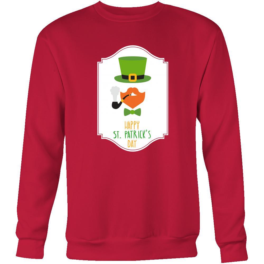Happy Saint Patrick's Day - " Smoking Bearded Irish" - custom made funny apparel.-T-shirt-Teelime | shirts-hoodies-mugs