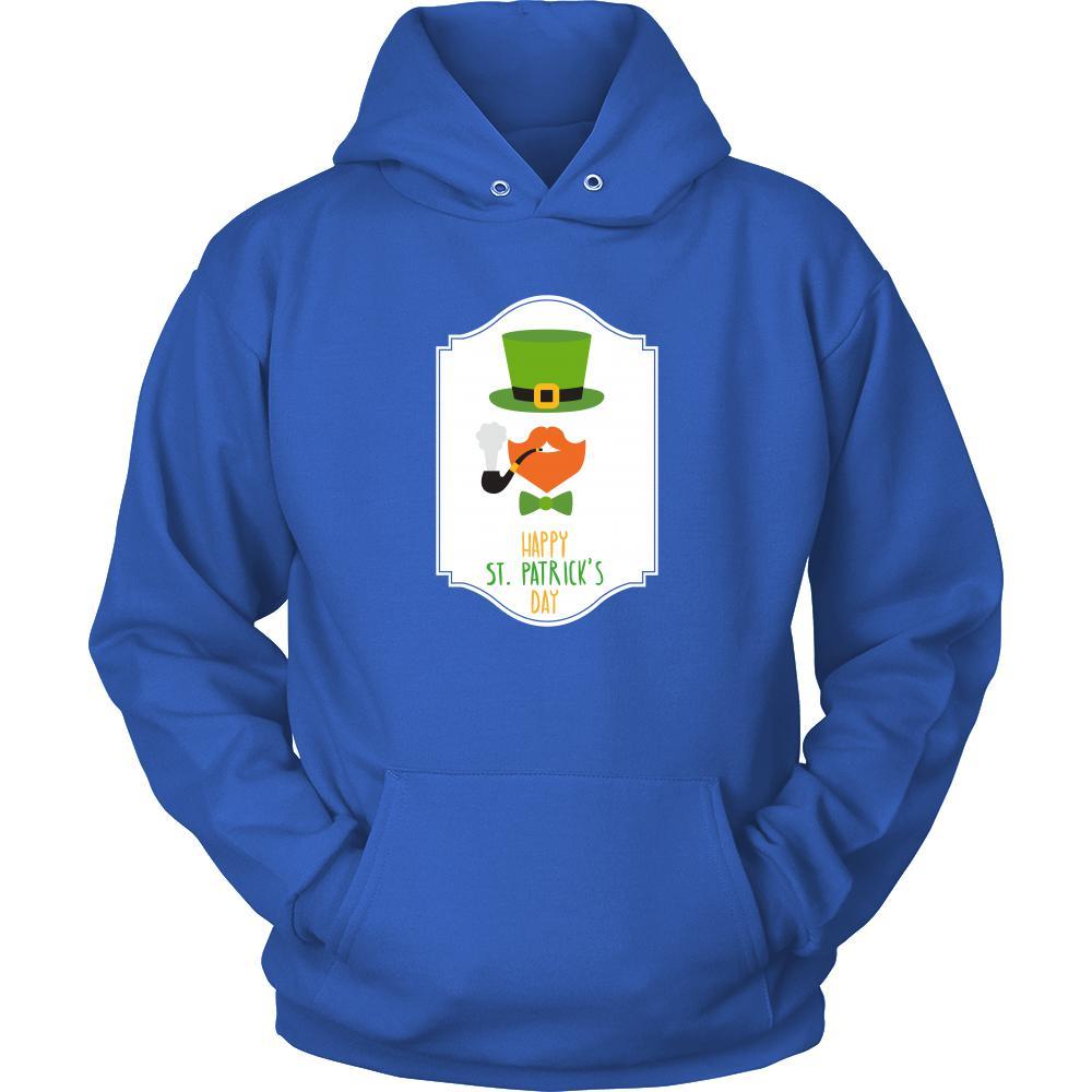 Happy Saint Patrick's Day - " Smoking Bearded Irish" - custom made funny apparel.-T-shirt-Teelime | shirts-hoodies-mugs