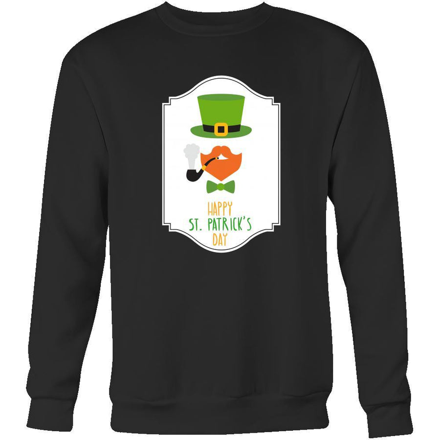 Happy Saint Patrick's Day - " Smoking Bearded Irish" - custom made funny apparel.-T-shirt-Teelime | shirts-hoodies-mugs