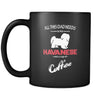 Havanese All this Dad needs is his Havanese and a cup of coffee 11oz Black Mug-Drinkware-Teelime | shirts-hoodies-mugs