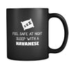 Havanese Feel Safe With A Havanese 11oz Black Mug-Drinkware-Teelime | shirts-hoodies-mugs