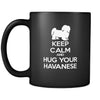 Havanese Keep Calm and Hug Your Havanese 11oz Black Mug-Drinkware-Teelime | shirts-hoodies-mugs