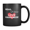 Havanese Real Women Love Havanese 11oz Black Mug-Drinkware-Teelime | shirts-hoodies-mugs