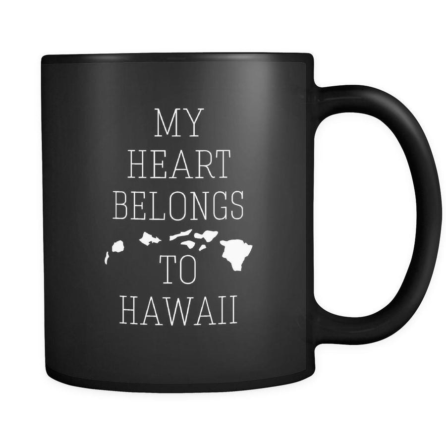Hawaii My heart belongs to Hawaii 11oz Black Mug-Drinkware-Teelime | shirts-hoodies-mugs