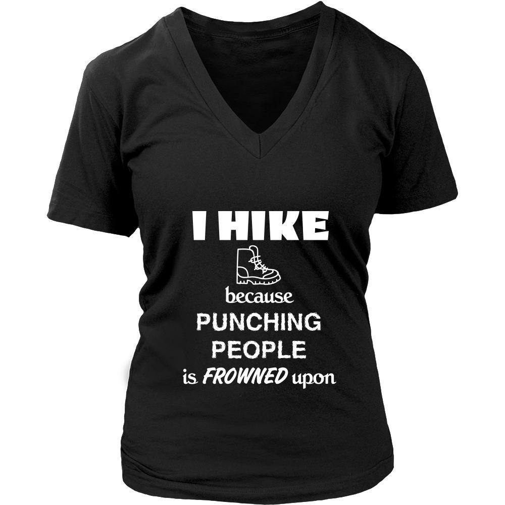 Hiking - I hike because punching people is frowned upon - Hike Hobby Shirt-T-shirt-Teelime | shirts-hoodies-mugs