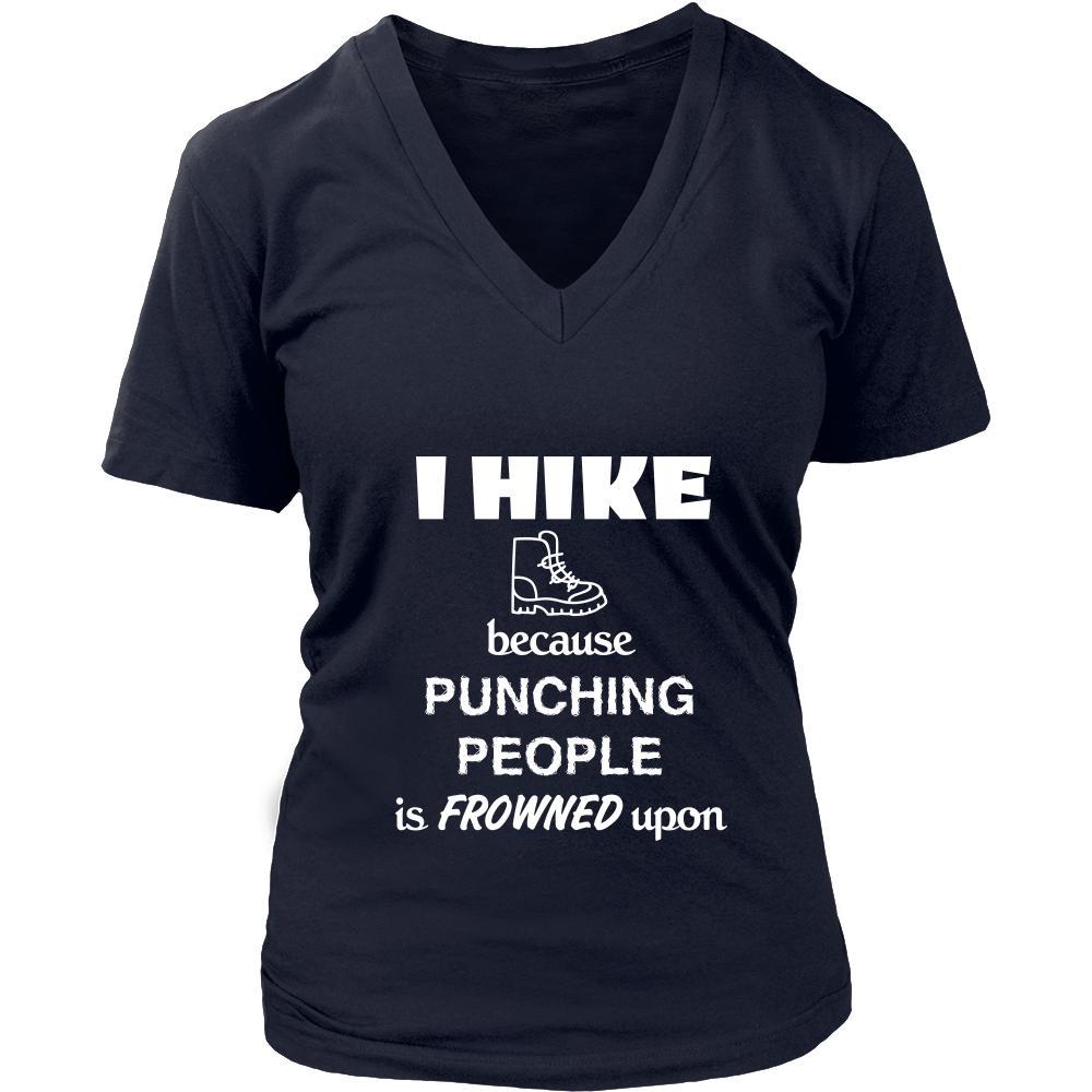 Hiking - I hike because punching people is frowned upon - Hike Hobby Shirt-T-shirt-Teelime | shirts-hoodies-mugs