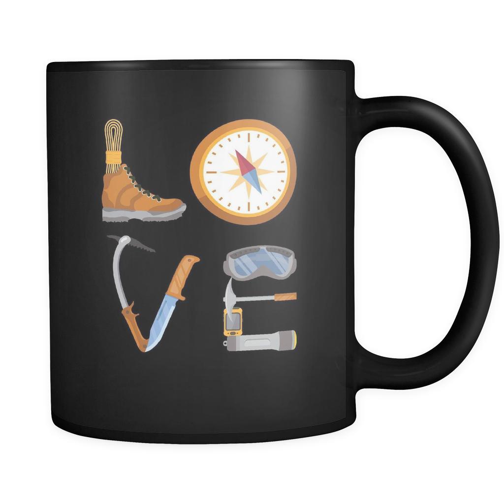 Hiking / Mountaineering / Orienteering - LOVE Hiking / Mountaineering / Orienteering - 11oz Black Mug-Drinkware-Teelime | shirts-hoodies-mugs
