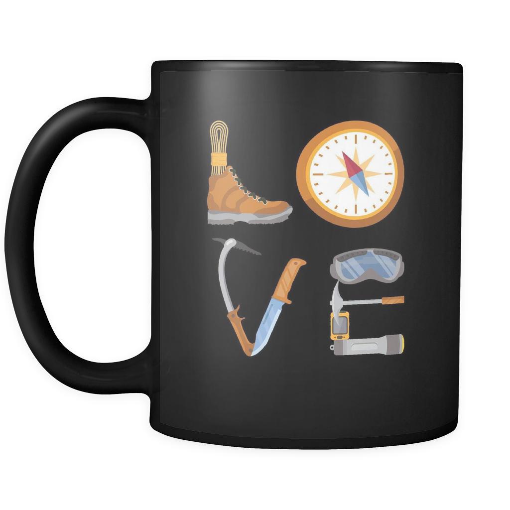 Hiking / Mountaineering / Orienteering - LOVE Hiking / Mountaineering / Orienteering - 11oz Black Mug-Drinkware-Teelime | shirts-hoodies-mugs