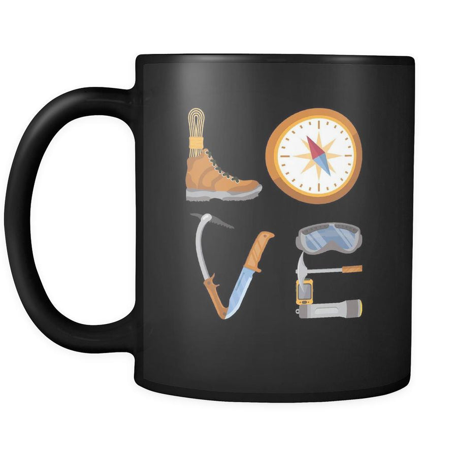 Hiking / Mountaineering / Orienteering - LOVE Hiking / Mountaineering / Orienteering - 11oz Black Mug-Drinkware-Teelime | shirts-hoodies-mugs
