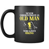 Hiking Never underestimate an old man who loves hiking 11oz Black Mug-Drinkware-Teelime | shirts-hoodies-mugs