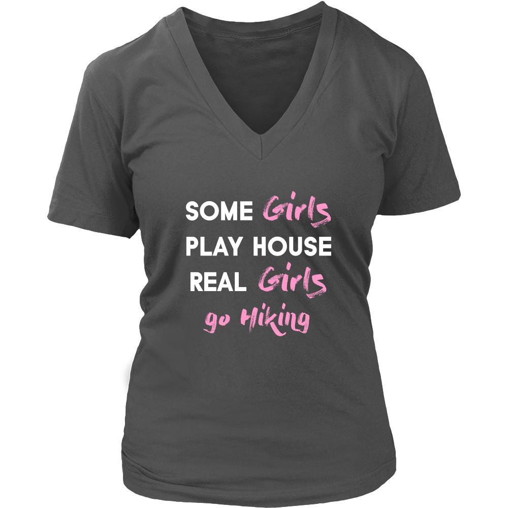 Hiking Shirt - Some girls play house real girls go Hiking- Hobby Lady-T-shirt-Teelime | shirts-hoodies-mugs