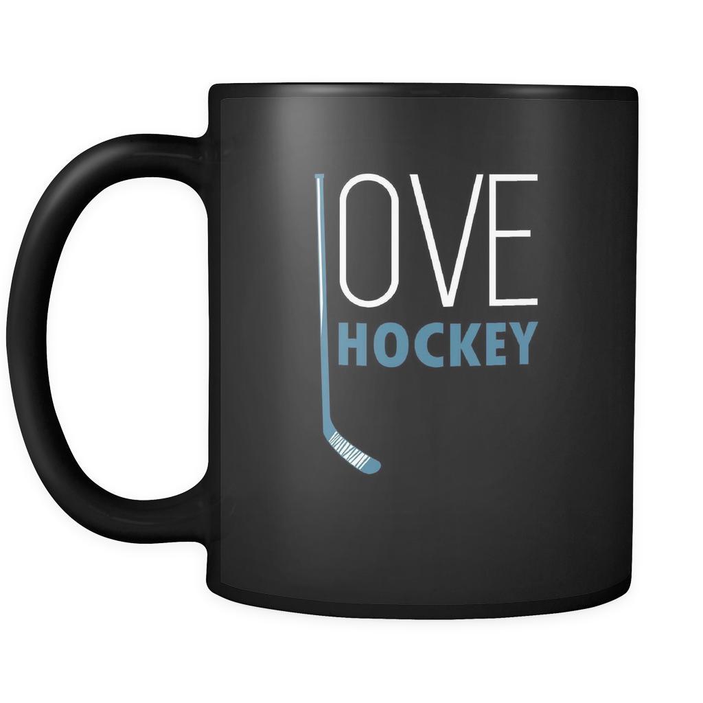 Hockey Love hockey 11oz Black Mug