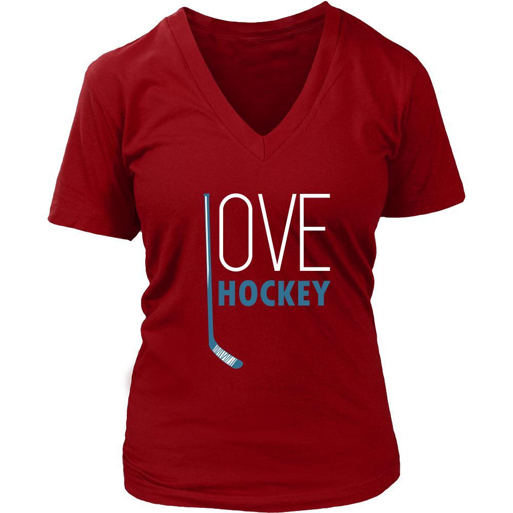 Hockey T Shirt - Love Hockey-T-shirt-Teelime | shirts-hoodies-mugs