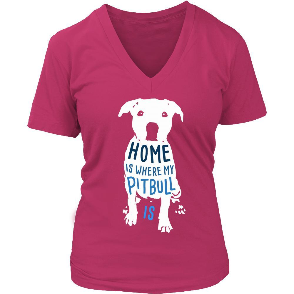 Home is where my Pitbull is - Dogs T Shirt-T-shirt-Teelime | shirts-hoodies-mugs