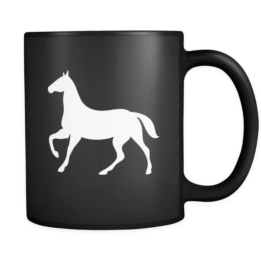 Horse Animal Illustration 11oz Black Mug-Drinkware-Teelime | shirts-hoodies-mugs