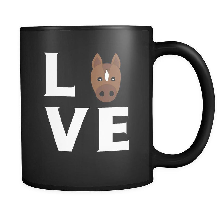 Horse - LOVE Horse - 11oz Black Mug-Drinkware-Teelime | shirts-hoodies-mugs