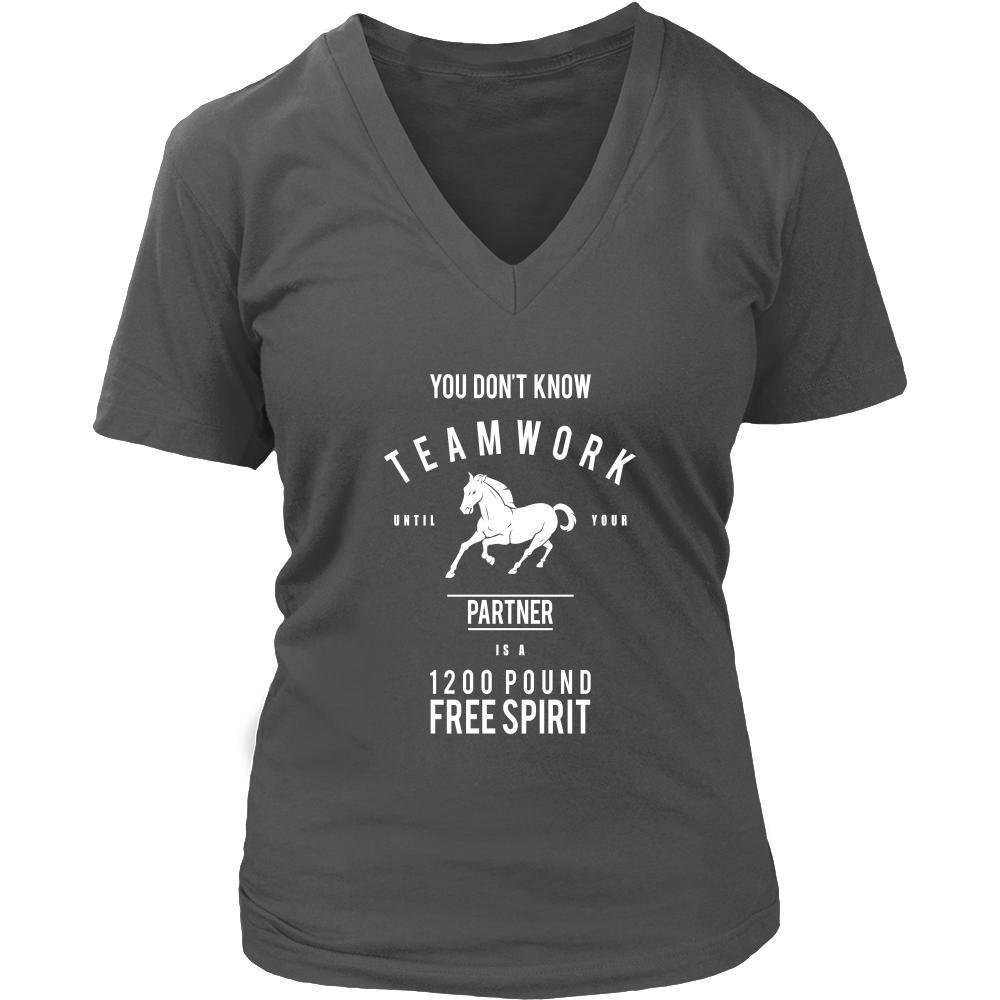 Horse Ride Shirt - you don't know teamwork until your partner is a 1200 pound free spirit- Hobby-T-shirt-Teelime | shirts-hoodies-mugs