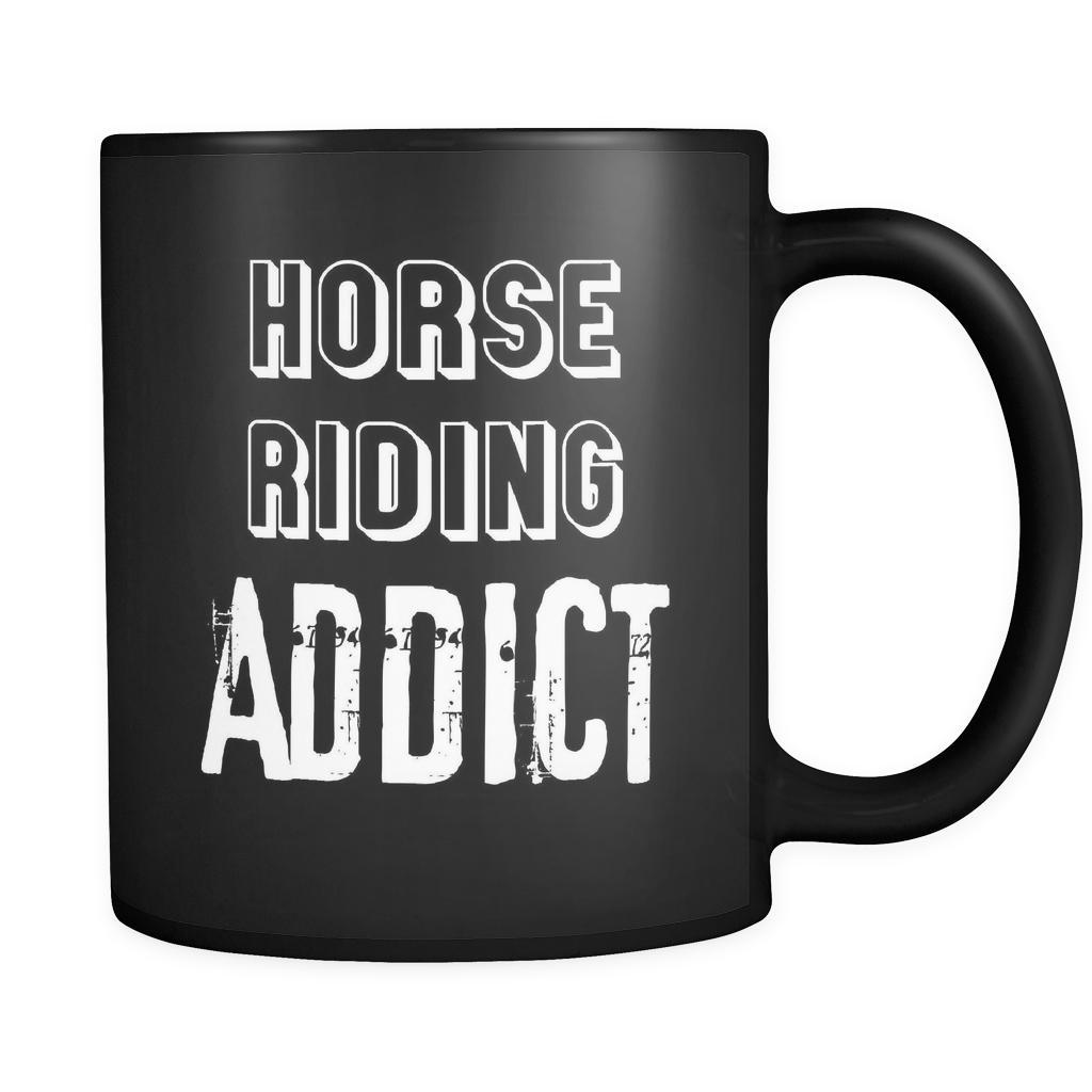 Horse riding Horse riding Addict 11oz Black Mug-Drinkware-Teelime | shirts-hoodies-mugs
