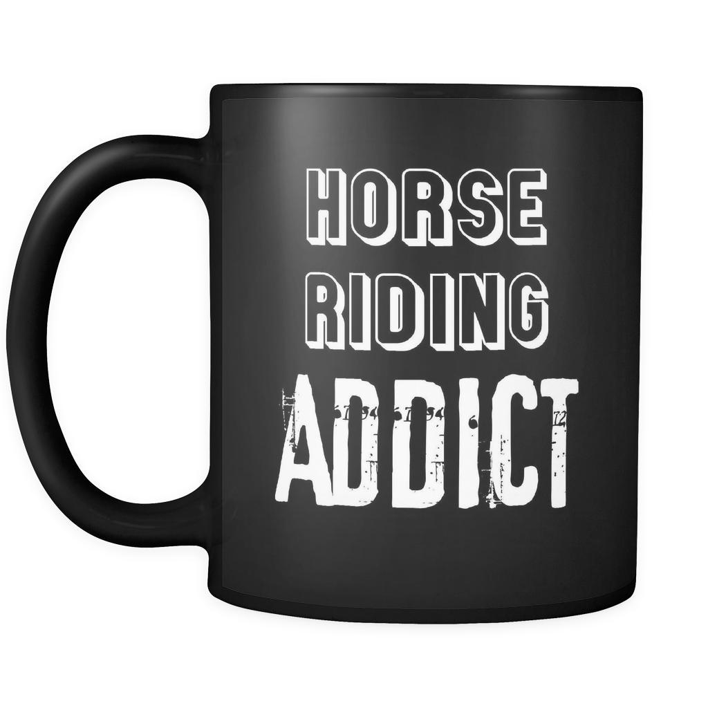 Horse riding Horse riding Addict 11oz Black Mug-Drinkware-Teelime | shirts-hoodies-mugs