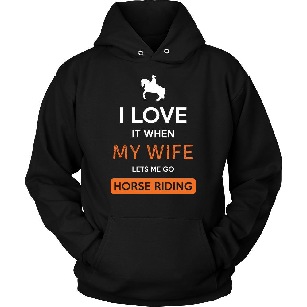Horse riding Shirt - I love it when my wife lets me go Horse riding - Hobby Gift-T-shirt-Teelime | shirts-hoodies-mugs