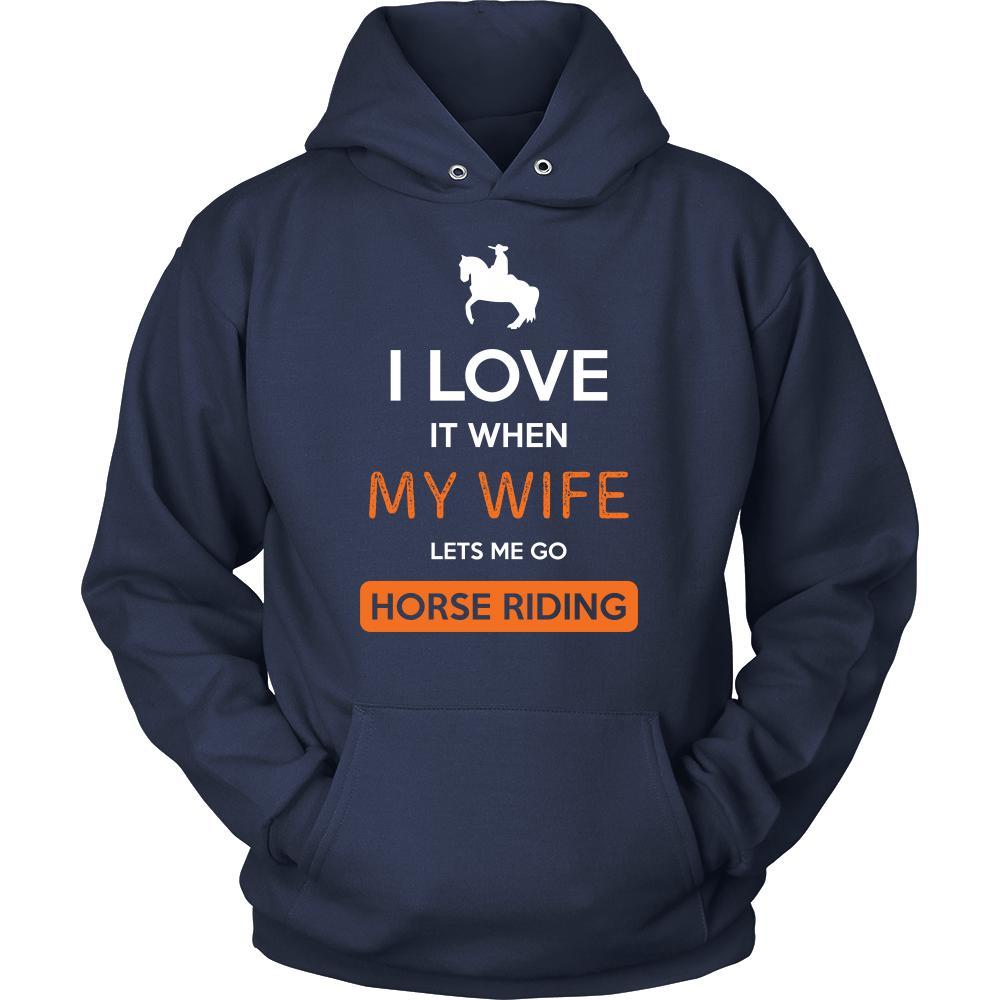 Horse riding Shirt - I love it when my wife lets me go Horse riding - Hobby Gift-T-shirt-Teelime | shirts-hoodies-mugs